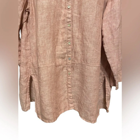 Tahari Linen Button Down Shirt - Picture 4 of 9